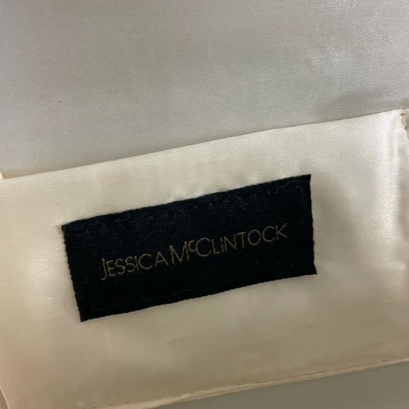 Jessica McClintock Mesh Clutch Purse Bag Gold Silver Drop In Chain Strap - Picture 4 of 9